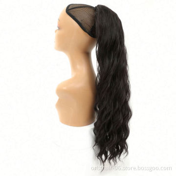 MYZYR Wave P,ony Tail Fake Hair Wavy Wrap Around Clip in Onytail Hair Extension Heat Resistant Synthetic Natural 18" ~24"long